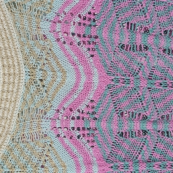 SOFT SURROUNDINGS Thereze Stripe Open Knit Pointelle Sweater Size XS - Picture 8 of 11